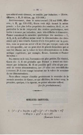 Quelques identités.