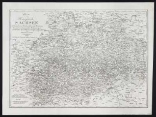 Karte vom Königreich Sachsen und den angrenzenden Ländern, 1:700 000, Kupferstich, 1810