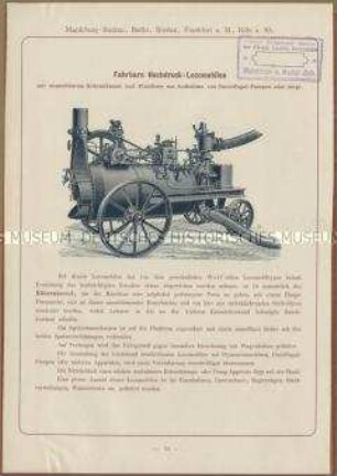 Fahrbare Hochdruck-Lokomobile