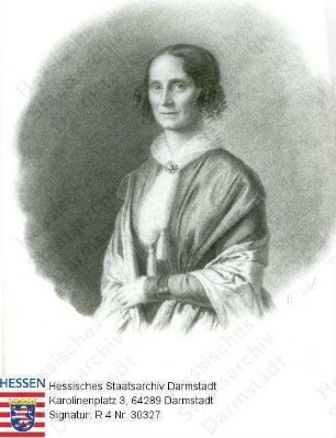 Scriba, Rosa (1803-1874) / Porträt, leicht rechtsgewandte, vorblickende Halbfigur