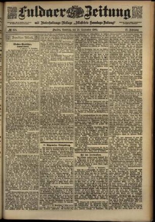 Zweite Ausgabe vom Samstag, den 29. September 1900.