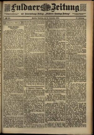 Zweite Ausgabe vom Samstag, den 29. September 1900.