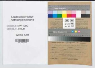 Entnazifizierung Karl Weiss, geb. 19.04.1918 (Postinspektor)
