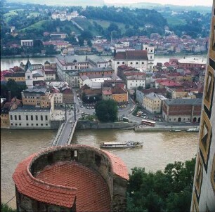 Passau. Blick auf die Altstadt an der Donau