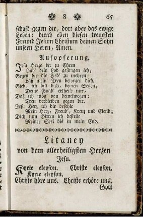 Litaney von dem allerheiligsten Herzen Jesu