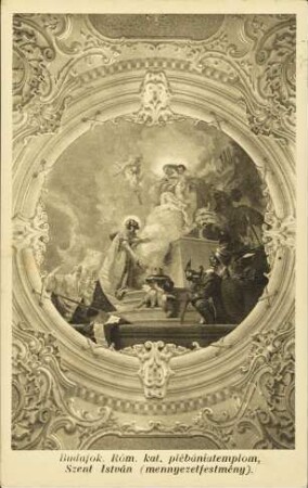 Budajok. Róm. kat. plébániatemplom, Szent István (mennyezetfestmény).