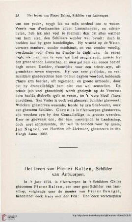 Het leven van Pieter Balten, Schilder van Antwerpen
