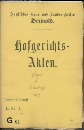Giese, Johanns Witwe Elisabeth Stockdeich gegen Bartold Deterding, Meier zu Büxten - Schuldforderung