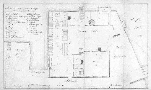 Grundriss der ersten Etage des alten Waisenhauses.