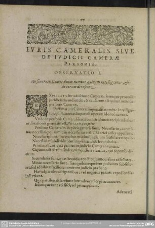 Iuris Cameralis Sive De Iudicii Camerae Personis