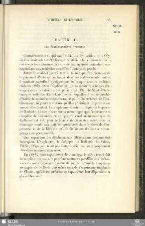 Chapitre II. Les Établissements Officiels