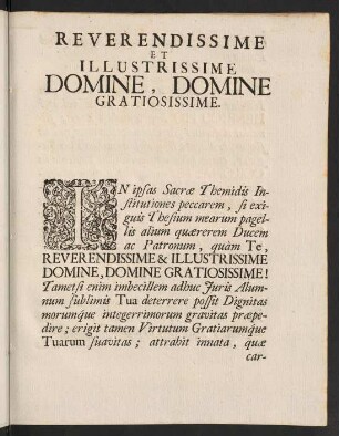 Reverendissime et illustrissime domine, domine gratiosissime