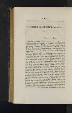 Expedition dans l'Afrique centrale.