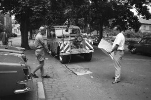 Überprüfung des Karlsruher Gasnetzes durch den Gasspürtrupp der Stadtwerke.