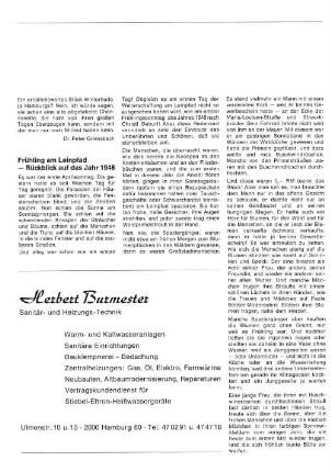 Frühling am Leinpfad - Rückblick auf das Jahr 1948