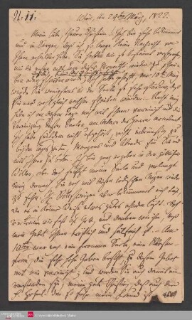 Meine liebe, theure Christine! Ich bin sehr bekümmert und in Sorgen, daß ... , 24.03.1822. - Benediktinerabtei St. Bonifaz in München und Andechs