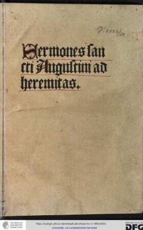 Sermones ad heremitas. Add: Homiliae duae