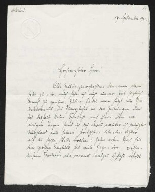 Brief von Elisabeth Förster-Nietzsche an Gerhart Hauptmann, geschrieben von Unbekannt