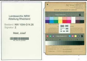 Entnazifizierung Josef Mast , geb. 03.04.1888 (Kaufm.Angestellter)