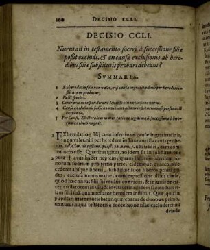 Decisio CCLI. - Decisio CCLX.