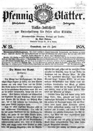 No. 25, Sonnabend, den 19. Juni