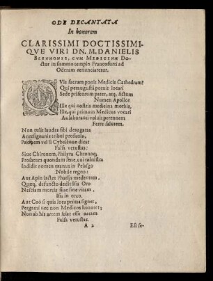 Ode Decantata ...