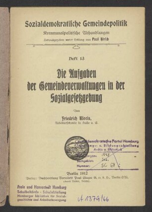 Die Aufgaben der Gemeindeverwaltungen in der Sozialgesetzgebung