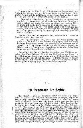 VII. Die Demokratie der Bezirke.