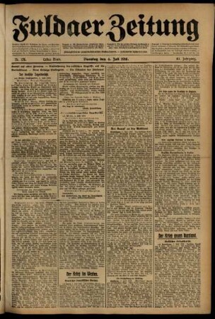 Erste Ausgabe vom Dienstag, den 04. Juli 1916.