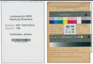 Entnazifizierung Johann Kostrzewa , geb. 08.02.1900 (Kaufmaennischer Angestellter)