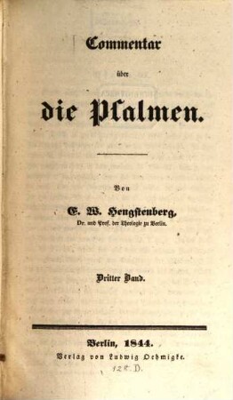 Commentar über die Psalmen, 3
