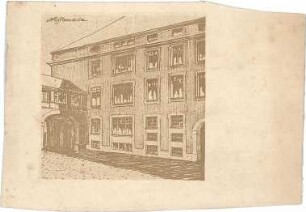 Hildebrand, Adolf von; München; Preußische Gesandtschaft und Schackgalerie, Neubau - Hoffassade (Perspektive)