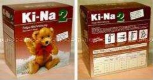 Kleinkinder-Milchnahrung "Ki-Na 2, Folge-Milchnahrung", 900-g-Karton, originalverschlossen, ohne Inhalt