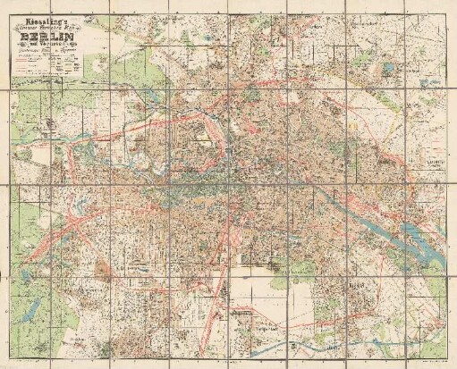 Kiessling's grosser Verkehrs-Plan von Berlin mit Vororten und vollständiger Stadt- und Ringbahn