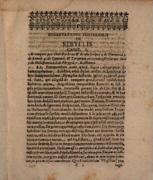 Dissertatio Historica De Sibyllis