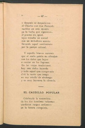 El caudillo popular