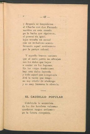 El caudillo popular