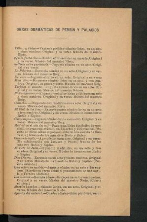Obras dramáticas de Perrín y Palacios