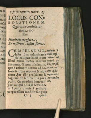 Locus Consolationum Quartus a consideratione nostri.