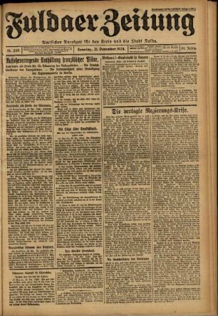Erste Ausgabe vom Sonntag, den 21. Dezember 1924.