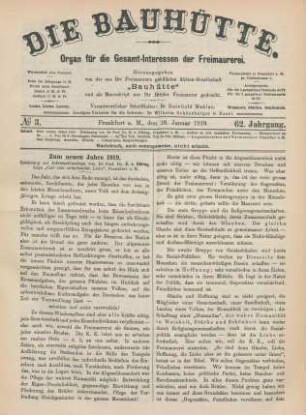 No 3. Frankfurt a. M., den 18. Januar 1919. 62. Jahrgang.