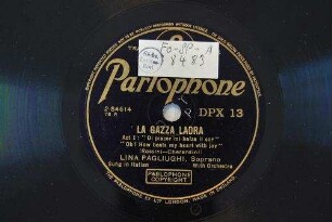 La Gazza Ladra : Act 1; "Di piacer mi balza il cor" / (Rossini - Cherardini)