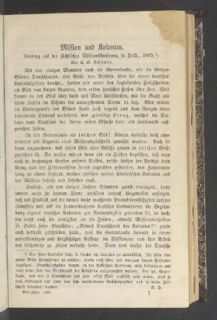 Mission und Kolonien
