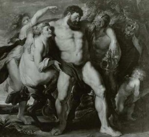 Der trunkene Herkules, von einer Nymphe und einem Satyrn geführt