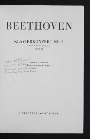 Klavierkonzert Nr. 3 : c-Moll : opus 37