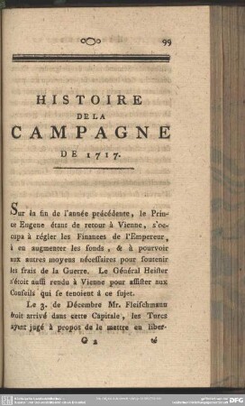 Histoire De La Campagne De 1717