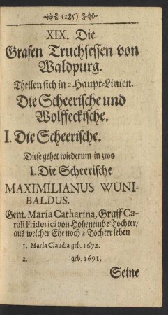 XIX. Die Grafen Truchsessen von Waldpurg.