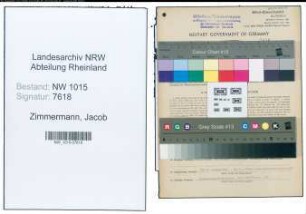 Entnazifizierung Jacob Zimmermann , geb. 15.09.1901 (Kaufmann)