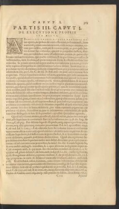 Partis III. Caput I. De Executione Proprie Ita Dicta.