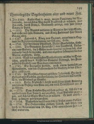 Chronologische Begebenheiten alter und neuer Zeit